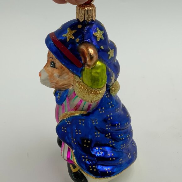 Vintage Christopher Radko Mouse Magic Merlin Glass Retired Christmas Ornament - Picture 5 of 6